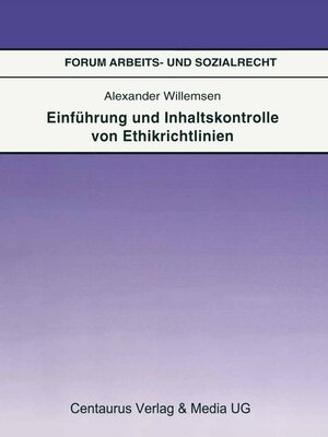 cover image of Einführung und Inhaltskontrolle von Ethikrichtlinien